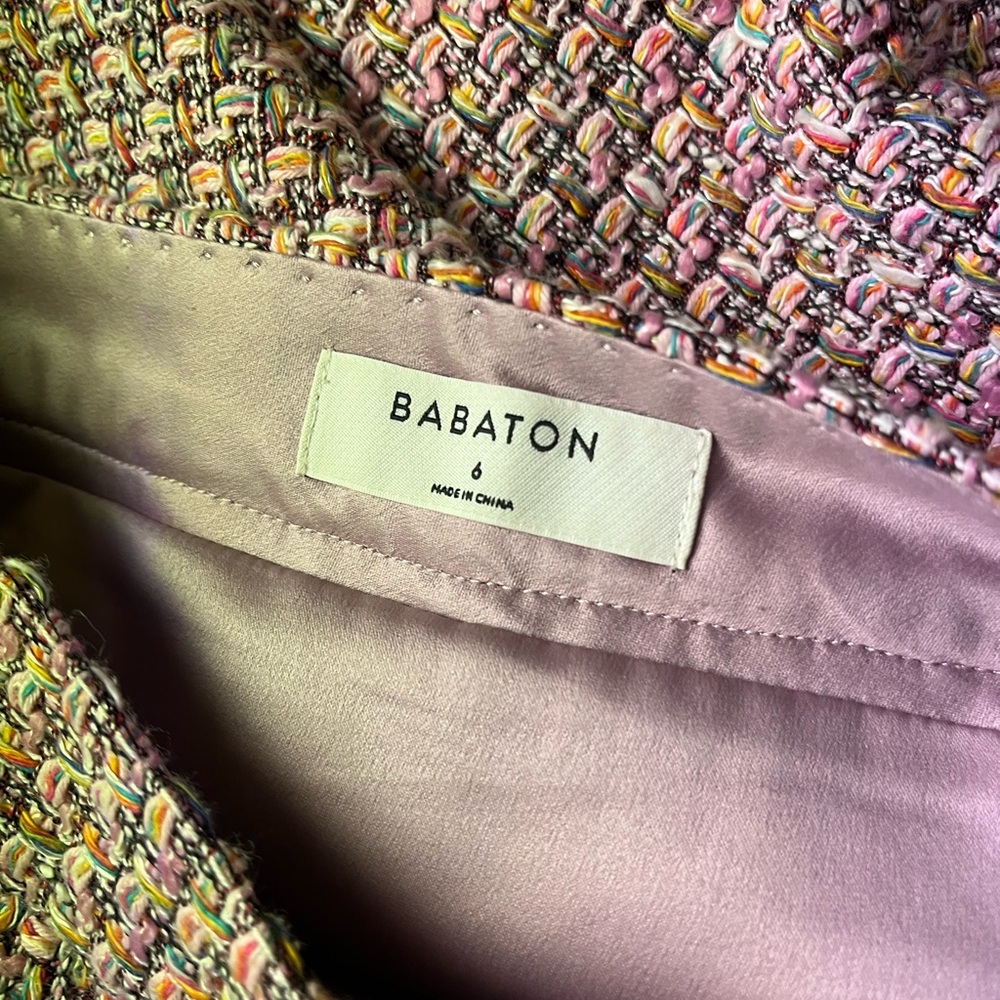 Babaton Aritzia Tweed Orion Skirt Mini Pink Multi Old Money Preppy 6 - Picture 5 of 6
